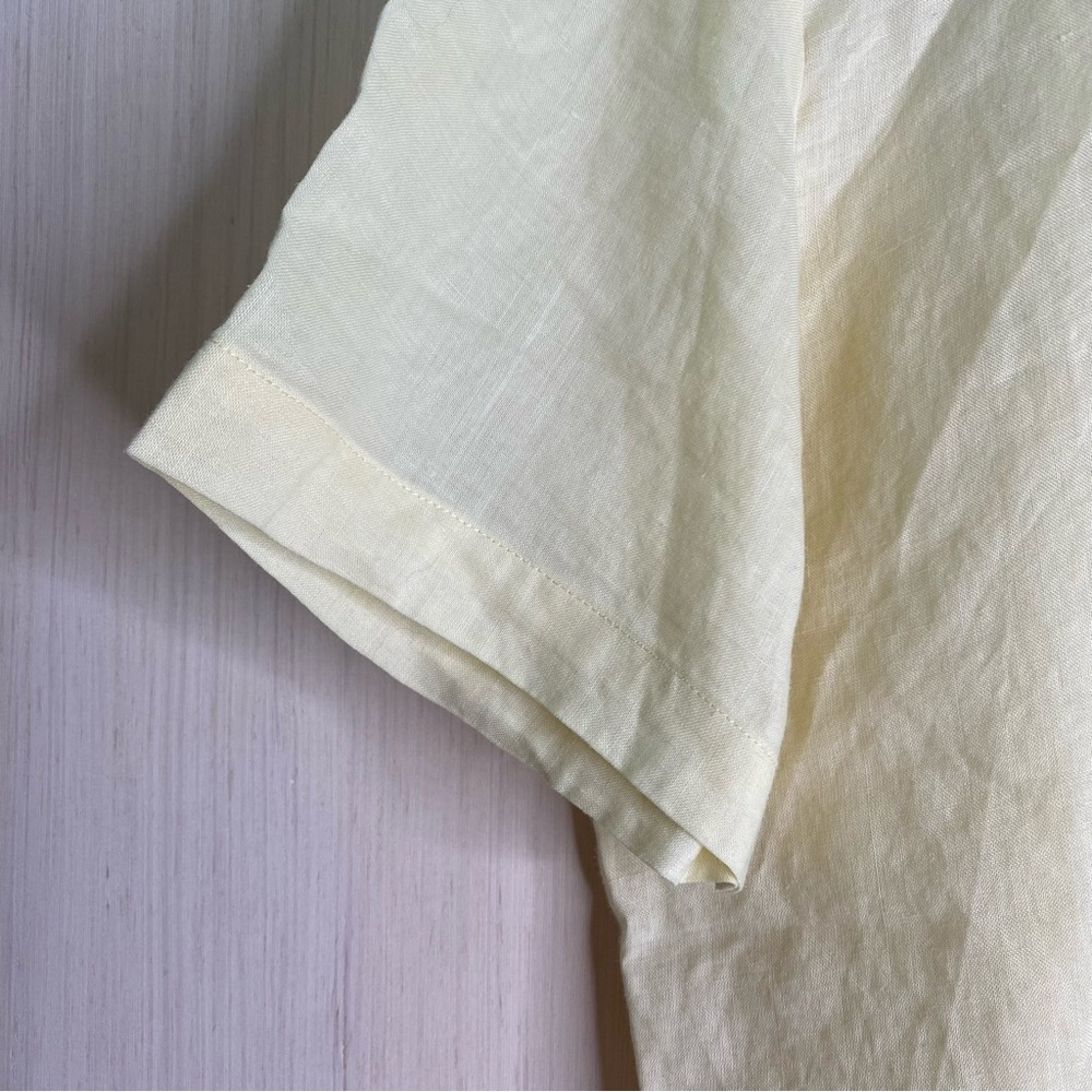 Kahuna Bay Men's 100% Washable Linen Beach Shirt Lightweight Pale Yellow XL - Picture 4 of 6